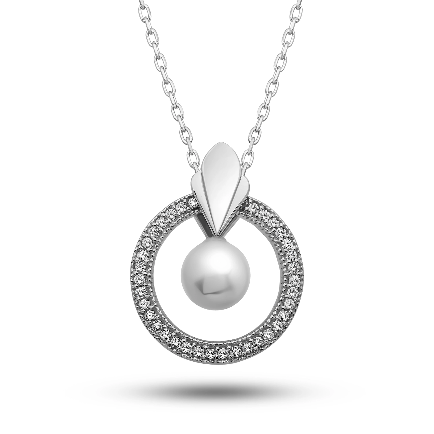 Gümüş İnci Çember Kadın Kolye