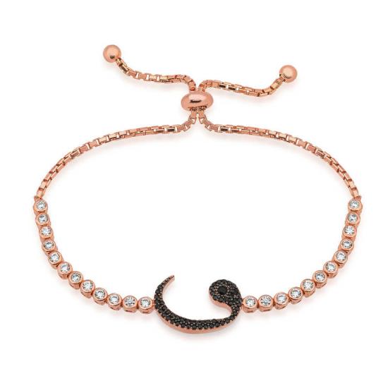 Gümüş Rose Vav Asansör Bayan Bileklik