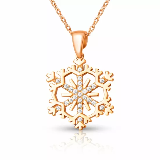 Gümüş Rose Kar Tanesi Kadın Kolye