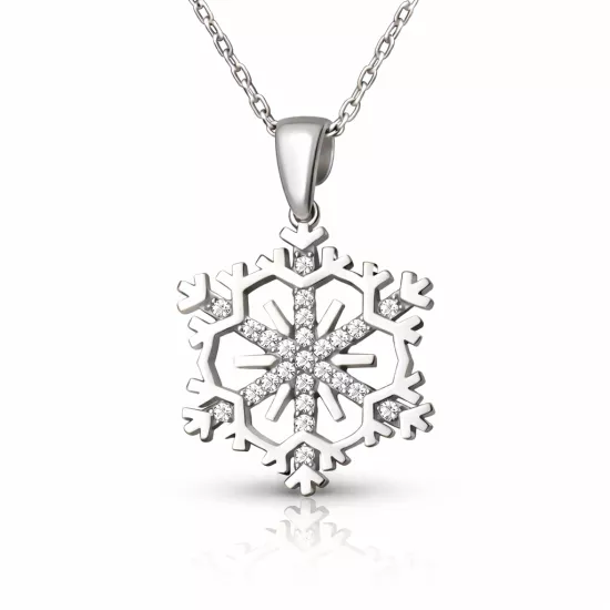 Gümüş Kar Tanesi Kadın Kolye